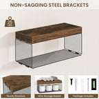 Bathroom Floating Shelves for Wall,16 inch Wall Mounted Floating Shelf Toilet Organizer and Storage,Small Farmhouse Decor Shelf,Rustic Brown,Set of 3