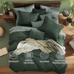 Monbix Full Size Comforter Set, Deep Forest Bedding Comforter for Full Size Bed Set Reversible, Bedding Sets Full 7 Pieces, Cationic Dyeing Bed in a Bag with Comforter, Sheets, Pillowcases & Shams