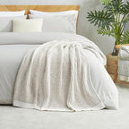 Amélie Home Waffle Chenille Throw Blanket for Couch, Pineapple Stitch Knit Soft Cozy Knit Blanket Decorative Throw for Sofa, Chair, 50"x60", Beige&Ivory