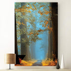 Renditions Gallery Nature Canvas Wall Art Home Paintings & Prints Misty Orange Blue Avenue Glam Modern Wall Hanging Artwork Decorations for Bedroom Dining Office Kitchen - 24"x36" LT06