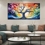 Large Canvas Wall Art Colorful Tree Picture Modern Living Room Bedroom Home Office Wall Decor Framed Canvas Prints Ready to Hang Size 30x60