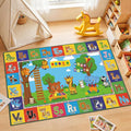 Upgrade Ultra Non Slip Kids ABC Rug for Kids Playroom – 5x8 Washable Alphabet Educational Learning Play Mat for Toddlers Baby, Colorful Carpet with Animals for Nursery, Classroom & Bedroom, 60"x96"