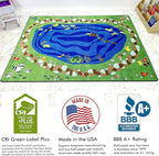 KIDCARPET.COM Nature All Around Rectangle Classroom Rug | Bordered Area Rug for Preschool Daycare Learning, 7'6" x 12'