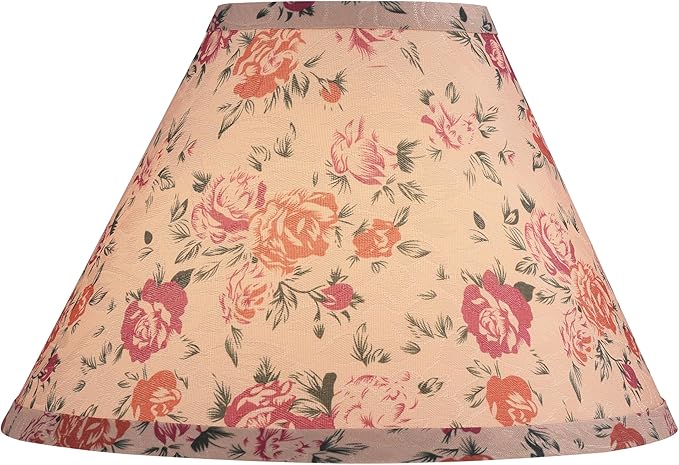 Aspen Creative 56042, Hardback Empire Transitional UNO Shade in Peanut Brown Floral Pattern, 4" Top x 10" Bottom x 7" Slant, Slip UNO 33mm Table Lamp