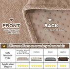 MYSKY HOME Armchair Couch Cover, Sofa Covers Washable Couch Covers for Dogs Sofa Cover Sofa Slipcovers Non Slip Furniture Protector Cover, Soft Thick Sofa Throws, 71" x 91", Khaki