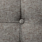 Homepop Home Decor | Button Tufted Woven Round Storage Ottoman | Ottoman with Storage for Living Room & Bedroom (Dark Gray)