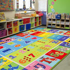 ABC Kids Rug, Kids Carpet for Playroom, Classroom Carpet with Anti-Slip Back, Educational Preschool Rugs with ABC, Numbers, Animals Colors, Shapes, Extra Large Thick (Style 5, 9'8" x 6'5")