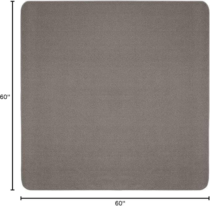 House, Home and More Skid-Resistant Carpet Indoor Area Rug Floor Mat - Gray - 5 Ft X 5 Ft - Non Slip Rubber Backing, Stain Resistant, Dog Friendly, Living Room Bedroom Kitchen Entryway