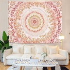 Lifeel Pink Mandala Tapestry, Cute Boho Medallion Floral Tapestries for Girls Bedroom Living Room Dorm Decor, 36x48 inches