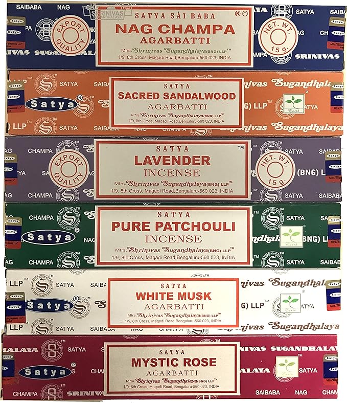 Nag Champa Incense Stick Packs - Assorted Fragrances - Hand Rolled & Non-Toxic - Perfect for Meditation and Relaxation - Home Fragrance Gift Pack - 15g, Set of 6 Aromas (Oriental Pack)