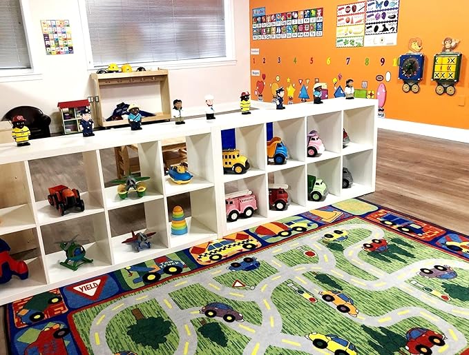 KIDCARPET.COM Driving Road Play Mat Rug | Interactive Activity Carpet for Preschool Playroom Toy Car Track, 7'6" x 12'