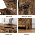 GarveeHome 47.2 in Storage Chest, Wooden Storage Bench with Safety Hinges, Easy Assembly, Large Shoe Bench for Entryway, Living Room, Bedroom