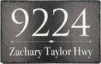Ink Personalized Slate Stone Address Plaque - Address Signs for Houses - Customized House Sign - Outdoor House Number - Wall Decor Home Address Numbers - Garden Decor Signs (16"x10")