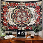 CHDGDHC Boho Mandala Moth Tapestry,Hippie Floral Aesthetic Wall Tapestries, Psychedelic Aesthetic Decor, Large Tapestry for Bedrooms, Living Rooms, and Dorms-79.92x59.84 Inch