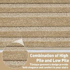PURE ERA Bullnose Carpet Stair Treads Set Tape Free Non-Slip Indoor Stair Protectors Pet Friendly Rugs 9.5" x 30"(2 Pieces,Khaki Rectangular)