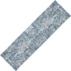 MICRODRY Runner Rug! Low-Profile Design for a Sleek, Bulk-Free Look. Machine Washable, Stain-Resistant, Skid-Resistant Backing, Ideal for Bedroom Hallway, Kitchen, or Entryway, 2x7', Lilah (Blue)