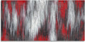 MyArton Textured Red Black White Abstract Canvas Wall Art Hand Painted Modern Decoration Oil Painting Picture Framed Ready to Hang 40x20inch for Living Room Bedroom Office Decor