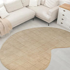 JONATHAN Y Bean Grid Handwoven Wool Beige/Light Brown Shaped Indoor Area Rug, 4x6, Modern, Plaid, Easy-Cleaning for Living Room, Bedroom, Kitchen, Pet Friendly, Non-Shedding (GST104A-4)