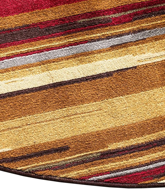 Unique Loom Barista Collection Area Rug - Icatu (4' 1" x 6' 1" Oval, Beige/Brown)
