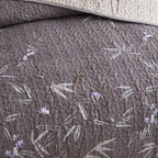 Flysheep Quilt Set 2 Pieces Twin Size, Black Leaves Botanical Design Reversible Bedspread Coverlet Set, Soft Microfiber Lightweight Bed Cover for Kids (68" x 86", 1 Quilt+ 1 Pillow Sham)