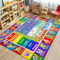 Kids Classroom & Playroom Rug - ABC Alphabet Educational Area Rug with Animals Colors & Numbers - Washable Non-Slip Carpet Playmat for Nursery Preschool & Reading Area 6x9 Feet