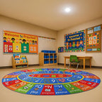 KC Cubs ABC Alphabet, Numbers and Shapes Educational Learning & Fun Game Play Area Non Slip Boy & Girl Kids Rug Carpet for Children Bedroom, Toddler Classroom & Baby Playroom Mat, Playtime Activity