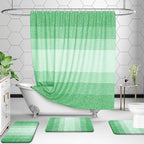 OLANLY Bathroom Rug Set 2 Piece, Soft Absorbent Microfiber Bath Rug Set, Non-Slip, Machine Wash Dry, Plush Shaggy Bath Mats for Bathroom (47"x20"+24"x16", Green)