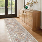 Kitchen Runner Rug Non Slip Washable 2.5x8, Soft Low Pile Entryway Rug Runners for Hallways,Carpet Runner for Living Room,Kitchen, Laundry, Bathroom(Orange,2.5'x8')