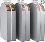 10" Gusseted Garment Bags for Hanging Clothes with Clear Window, 40" Suit Bags for Open Closet Storage, Clothing Cover for Coat, Dress, Jacket, Shirt, Fur Wardrobe Protector, 3 Packs