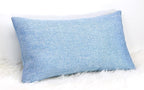 Aiking Home Woven Fine Faux Linen Throw Pillow Cover, Size 14"x26", Slate Blue