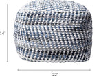 nuLOOM Seville Handmade Denim Textured Filled Ottoman Pouf