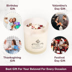 Crystal Vibe Rose Scented Candle for Love Romance Attraction - Love Candle with Rose Quartz Crystals - Aromatherapy Candles