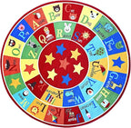 Furnish my Place 745 ABC with Animal ABC Area Rug for Kids | Educational Alphabet | Animals Children Rug | Contemporary Design | Multicolor (9' Round)