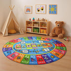 KC Cubs Educational Kids Rug – ABC Alphabet, Seasons, Months & Days Learning Mat – Soft Interactive Carpet for Classroom, Playroom & Bedroom 3x5 Oval