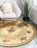 Rugs.com Chateau Collection Rug – 8' x 11' Cream Medium Rug Perfect for Kitchens, Dining Rooms