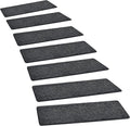 PURE ERA Carpet Stair Treads Tape Free Non Slip Indoor Stair Carpet Stair Protectors Pet-Friendly Non-Slip Skid Resistant Washable Reusable 8" x 30"(14 Pieces,Black)
