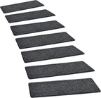 PURE ERA Carpet Stair Treads Tape Free Non Slip Indoor Stair Carpet Stair Protectors Pet-Friendly Non-Slip Skid Resistant Washable Reusable 8" x 30"(14 Pieces,Black)
