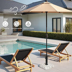 Patio Umbrella Base, 45lbs, Square Cobblestone Concrete Stand, Heavy Duty Market Umbrella Stand for Outdoor, Lawn, Deck, Poolside