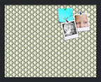 PinPix 19x15 Inch Cork Bulletin Board. This Decorative Framed Pin Board Comes with Yellow and Blue Waves Design and a Satin Black Frame. Ideal for Home Office Decor or Message Board (PinPix-321)