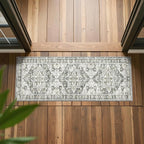 Runner Rug 2x6, Non Slip Washable Rugs for Laundry Room, Runners for Hallways, Low Pile Vintage Soft Rugs for Living Room, Kitchen Bathroom,Bedroom Rug(Grey/Beige,2'x6')