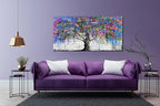 CIRABKY Large Abstract Canvas Wall-Art Bedroom - Colorful Wall Decor - Living Room Wall Art Tree Graffiti Pictures Poster Ready To Hang Size 59" x 29"