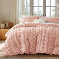 Bedsure Boho Duvet Cover King Size, Soft & Comfortable Elegant Design Boho Bedding for Decoration, Machine Washable Comforter Cover for All Seasons,Includes 1 Duvet Cover & 2 Pillow Shams,Light Pink