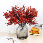 JAKY-Global Babys Breath Silk Artificial Flowers Bulk 12pcs for Fall Decor Fake Flower Bouquet Bulk for Home Kitchen Indoor Bouquet Floral Arrangement Table Centerpieces Party Decor(Burnt Red Brown)