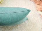Aiking Home Woven Fine Faux Linen Throw Pillow Cover, Size 18"x18", Aqua