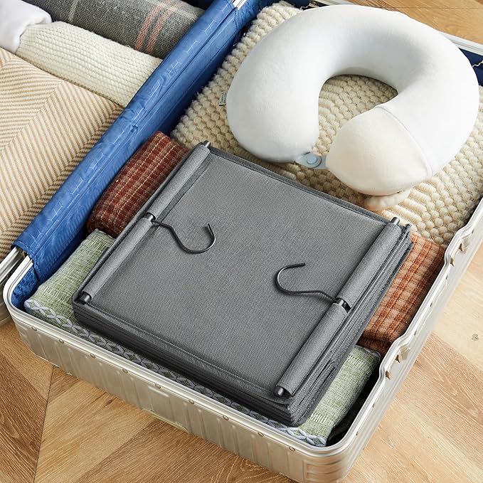 MAX Houser 6 Tier Shelf Hanging Closet Organizer, Closet Hanging Shelf with 2 Sturdy Hooks for Storage, Foldable (Grey)