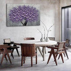 Epicler art hand-painted purple 3D flower decorative oil painting, flower wall decorative frame wall Art, modern Art living room, bedroom, office, hotel restaurant wall Art 28x40 inch