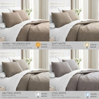 Southshore Fine Living, Inc. Quilt Comforter Twin XL Bedding Set for College Dorm Room, Bedding Essentials, Stain Resistant, Machine Washable Bed Spread, XL/Twin Comforter Set with Sham, Dark Taupe