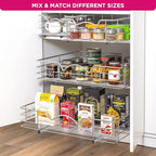 HOLDN’ STORAGE Heavy-Duty Premium Collection Pull Out Cabinet Organizer, Cabinet Drawer Slide Outs, Lifetime Limited Warranty - Basket Size 30" W x 21" D x 5" H, Anti-Rust Chrome Finish