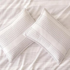 Amazon Basics Waffle Weave Microfiber 3-Piece Duvet Cover Set, Includes 1 Duvet Cover and 2 Pillow Shams, Queen, Dark Grey Striped
