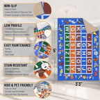 Ottomanson 3'3" x 5' Alphabet Kids Rug - Educational ABC Play Mat for Playroom, Bedroom, Daycare & Classroom - Fun & Interactive Learning Carpet - Durable & Non-Slip for High-Traffic Areas, Blue
